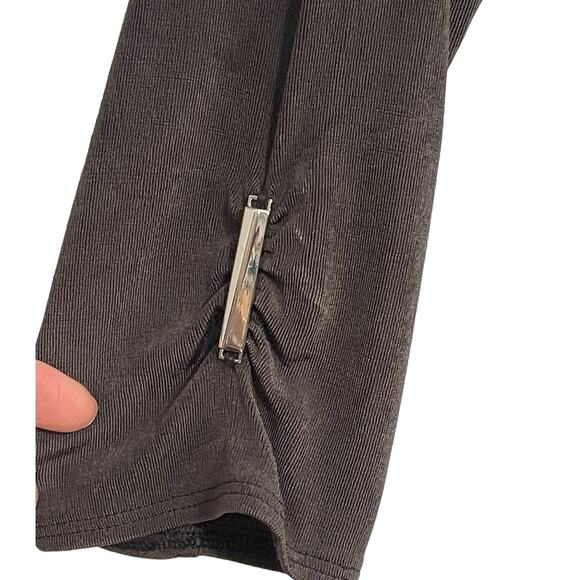 Chico's Travelers Women's Charcoal Gray Cascading Open Front Cardigan Size Small - Picture 4 of 8